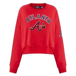NWT Pro Standard Embroidered MLB Atlanta Braves Red Crewneck Sweatshirt XXL